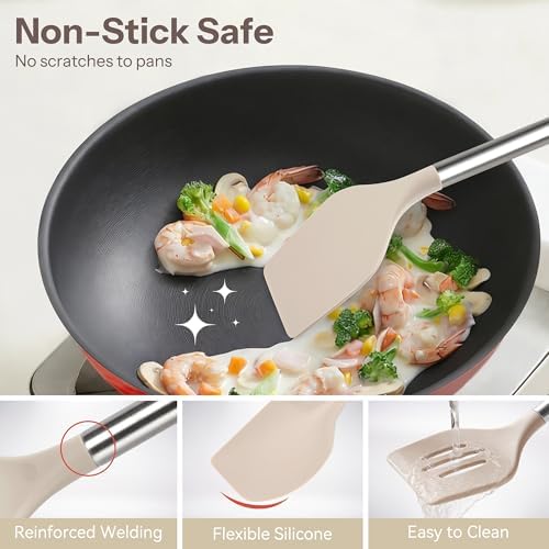 NCUE 28-Piece Silicone Kitchen Utensils Set with Stainless Steel Handles - Image 6