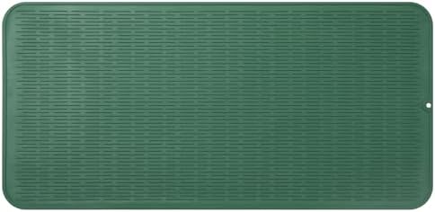 MicoYang Silicone Dish Drying Mat for Multiple Usage,Easy clean,Eco-friendly,Heat-resistant Silicone Mat for Kitchen Counter or Sink,Refrigerator or Drawer Liner Green 5XL 36inches x 18inches by MicoYang