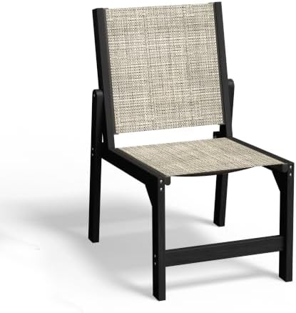 Ciokea HDPE Outdoor Dining Chair, Patio Stackable Porch Chairs, Black by CIOKEA
