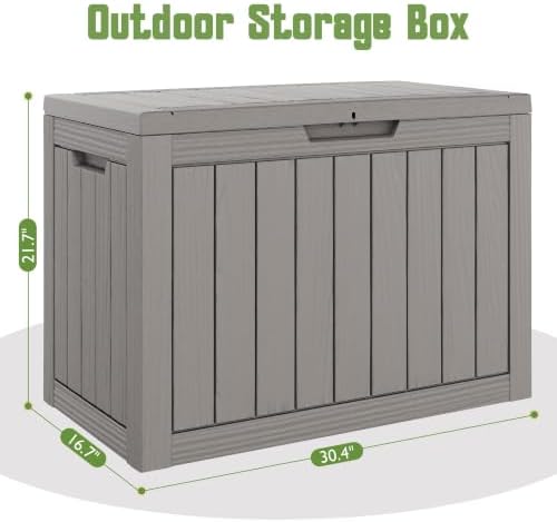 Outdoor Storage Waterproof Deck Box for Patio (50 Gallon, Grey) - Image 2