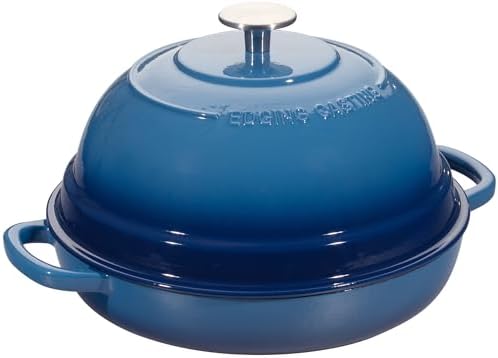 EDGING CASTING Enameled Cast Iron Dutch Oven Pot with Lid, Round Bread Oven for Homemade Sourdough Bread Baking, 6 Quart, Lake Blue - Image 4