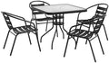 Flash Furniture 31.5 in Aluminum Square Table, Black by FlashFurniture