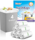 Teivio Small Clear Trash Bags 4 Gallon 150 Count Bathroom Garbage Bags by Teivio