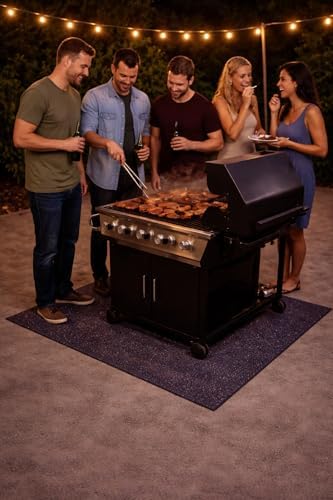 Rhino Hide Embossed Grill Guard Mat - Heat Resistant Outdoor Grill Floor Mat for Patio, Deck & Garage Surface Protection - Rectangle, Brown (36”x48”) - Image 2