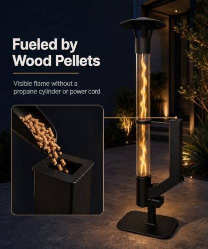 Pellet Patio Heater, 70 Inch Outdoor Wood Pellet Rocket Stove - Image 7
