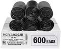 Aluf Plastics High Density Trash Bags, 60 Gallon, 600 Count, 22 Micron (eq), 38" x 60", Black, for Bathroom, Office, Industrial, Commercial, Janitorial, Municipal, Recycling by AlufPlastics