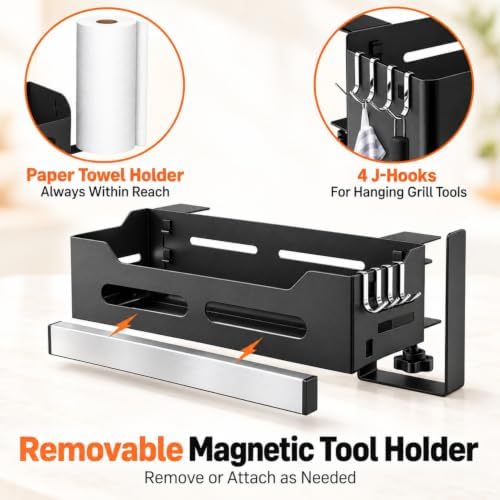 Blackstone Caddy, Griddle Caddy for Blackstone 22/28/36 Inch Griddles, Space Saving Grill Storage Organizer with Paper Towel Holder & Magnetic Tool Holder for Blackstone Griddle Accessories - Image 4
