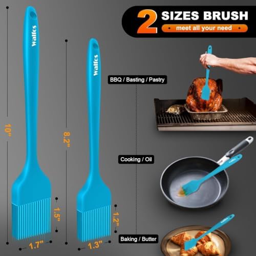 Walfos Silicone Basting Pastry Brush, 600℉ Heat Resistant Pastry Brush for BBQ Grill Baking Kitchen Cooking, BPA Free and Dishwasher Safe - Image 2