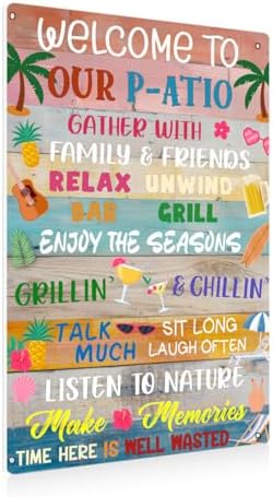 BEASTZHENG Porch Rules Sign Outdoor Menta Tin Sign Plaque Porch Signs Wall Art Porch Rule Wall Decor Relax Rustic Vintage Iron Hanging Gift for Farmhouse Porch Patio Garden Door Decoration by BEASTZHENG
