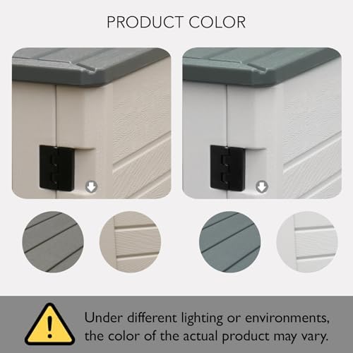 AJP Distributors 4ft x 2.5ft 35 cuft Outdoor Storage Shed, Waterproof Resin Horizontal Storage Box w/Lid & Lockable Doors for Backyard Garden Patio Pool - Bike Cushion Garbage Can Tools Lawn Mower - Image 7