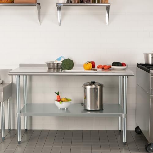 HARDURA Stainless Steel Prep & Work Table 30 x 72 Inches Backsplash - Image 7