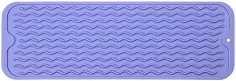 MicoYang Silicone Dish Drying Mat for Multiple Usage,Easy clean,Eco-friendly,Heat-resistant Silicone Mat for Kitchen Counter,Sink,Bar,Bottle,or Cup Light Purple M 17 inches x 6 inches by MicoYang