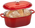 EDGING CASTING Enameled Cast Iron Oval Dutch Oven, 6QT, Red by EDGINGCOOKWARE