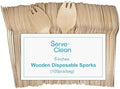 Disposable Sporks 6" Natural Birch Wood Sporks 100 Pack by ServeClean