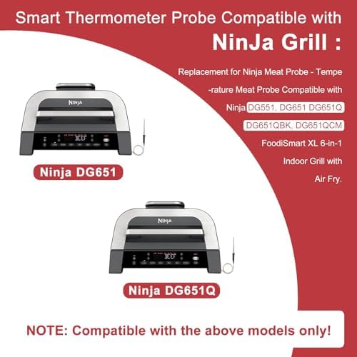 1 Pack Replacement Meat Probe for Ninja DG551, DG651, DG651Q, DG651QBK, DG651QCM,Foodi Smart XL 6-in-1 Indoor Grill with Air Fry, Smart Thermometer Probe for Ninja Indoor Grill Accessories - Image 3