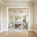 Lumizone 61.02" Extra Tall Pet Gate for Cat Dog 63.39"-67.90" Wide Cream by Lumizone