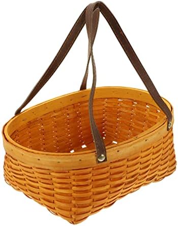 Yardwe 3pcs Woven Picnic Basket Handles Capacity Handheld Storage Basket for Fruits Vegetables Snacks for Outdoor Gatherings Home Organization - Image 2