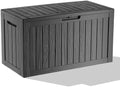 85 Gallon Outdoor Storage Box Waterproof Resin Lockable outdoor Deck Box with Lid, Large Capacity Storage Container for Patio Furniture, Side Table and Cushions(Black, 85 Gallon) by KFY