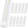 Singteam 8Ft LED Shop Light Fixture, 90W Integrated LED Tube Light,10000LM, 6500K, Clear Cover,High Output,Double Row V Shape 270 Degree LED Lighting for Garage Warehouse Workshop Basement (10Pack) by Singteam