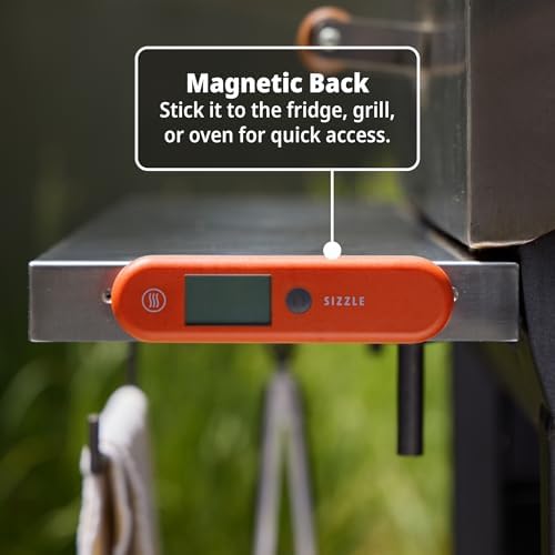 ThermoWorks Sizzle Digital Meat Thermometer – Instant Read in 2 Seconds, Waterproof, Folding Probe with Magnetic Back, Auto-Rotating Backlit Display, for Cooking Food, Grill & BBQ - Nautical Blue - Image 3