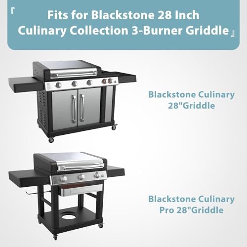 SHINESTAR Griddle Cover for Blackstone 28 Inch Culinary Series, Heavy Duty Waterproof 5472 Flat Top Gas Grill Cover with Large Air Vent, Click-Close Straps, Handle and Zipper, Black - Image 2