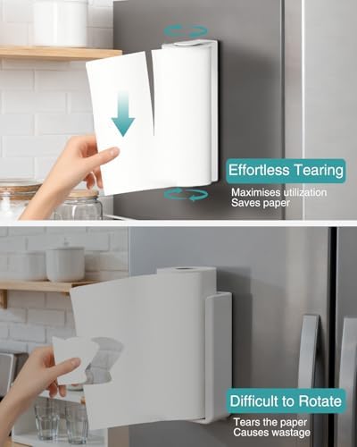 Paroto Magnetic Paper Towel Holder for Fridge, No Drilling, White - Image 3