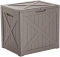 32 Gallon Waterproof Resin Deck Box, UV Resistant Outdoor Storage for Garden, Patio, Porch, Delivery（Gray，32 Gallon） by KFY