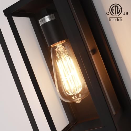mirrea 14" Modern Outdoor Porch Wall Light, Matte Black, 2 Pack - Image 6