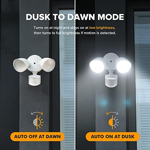 LUTEC 32W 3500 Lumen LED Security Lights Motion Sensor Light Outdoor, 5000K Daylight, IP65 Waterproof, Dusk to Dawn, Motion Detector Flood Light for Garage, Yard, Porch-White - Image 5