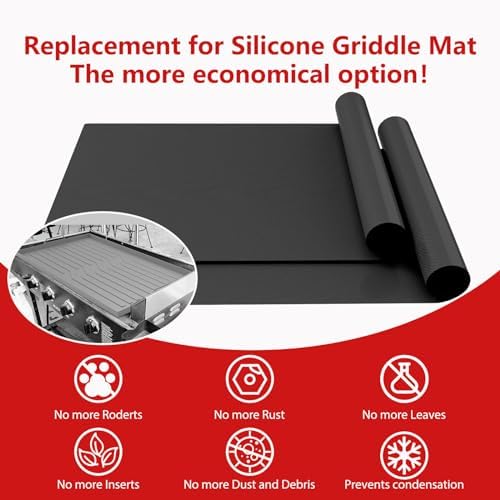 UBeesize 2 Pack Nonstick Grilling Mats for 22 Inch Blackstone Griddle, Resuable Cooking Mats for Grilling, BPA and PFOA Free Heavy Duty BBQ Grill Mats, Griddle Accessories Kit -22 x 16 Inch - Image 4
