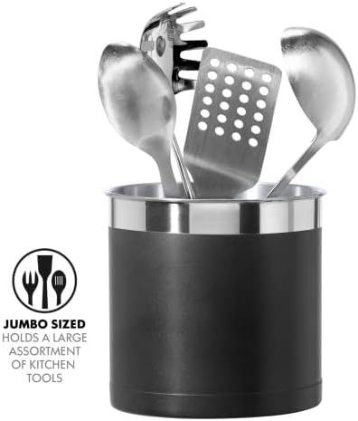 Oggi Steel Holder Utensil Crock, Jumbo, Black - 7'' (7211.3) - Image 3