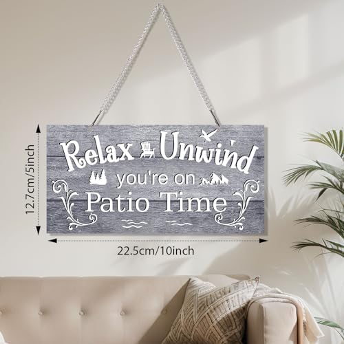 Hotop Metal Patio Sign Vintage Wall Decor for Outdoor, 10 x 5", Gray - Image 2