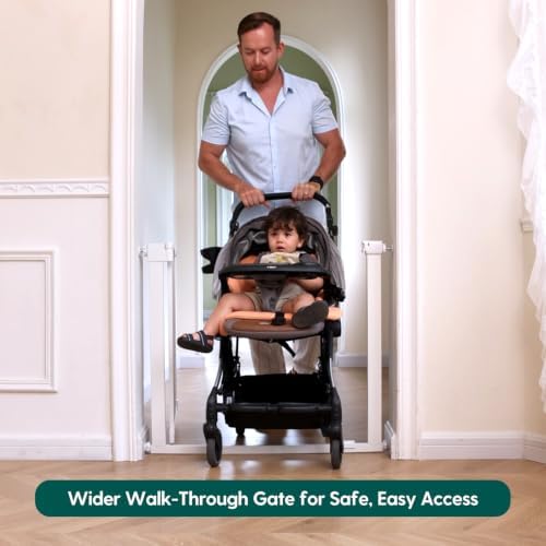 Babelio 31-46" Baby Gate for Stairs, PressGuard Pet Gate with Wide Door - Image 3
