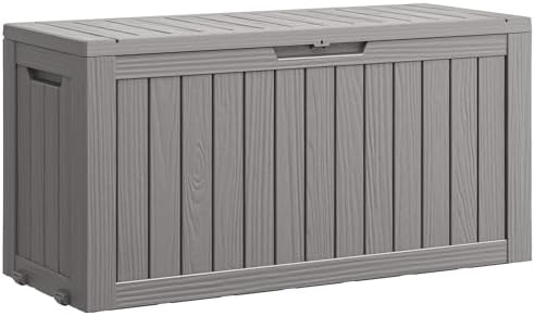 Outdoor Storage Waterproof Deck Box for Patio (80 Gallon, Grey) by Unknown
