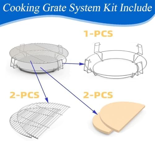 S2C (1-Pack) Cooking Grate System Grilling Accessory for 18" Kamado Joe Classic, Large Big Green Egg, Coyote The Asado Cooker, Pit Boss and Other kamado Grill - Image 5