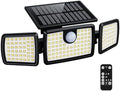 Solar Lights Outdoor, Quick Charge Solar Motion Deck Lights Outdoor for Deck with 158LEDs High Brightness, Larger Built-in Tempered Glass Panel, Sensitive PIR Motion Inductor (Remote,1 Pack) by MIHANI