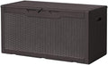 Devoko 97 Gallon Deck Box, Waterproof Resin Outdoor Storage Box for Outside and Patio, Large Outdoor Storage Bench Cabinet Lockable for Patio Furniture, Garden Tools and Pool Supplies (Deep Brown) by DEVOKO