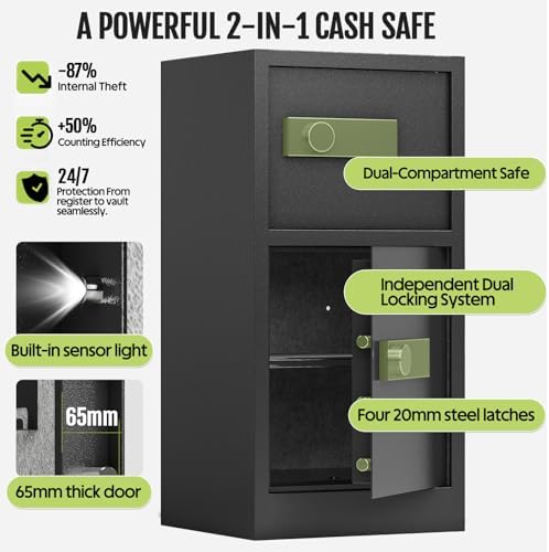KAER 8.6 CuFt Extra Large Heavy Duty Home Safe Box with Hidden Lock Box - Image 2