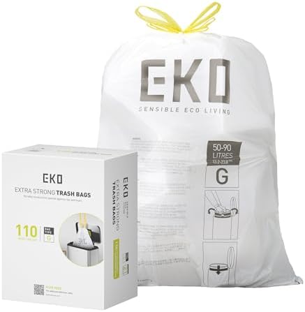 EKO 20 Gallon Extra-Strong XL Tall Kitchen Trash Bags, Code G, 110 ct by Unknown