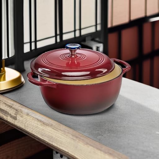 Best Choice Products 6 Quart Enamel Cast-Iron Round Dutch Oven, Family Style Heavy-Duty Pre-Seasoned Cookware for Home, Kitchen, Dining Room, Oven Safe w/Lid, Dual Handles - Red - Image 5