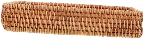 Rattan Woven Bread Basket Rustic Storage for Wedding Afternoon Tea by Hemobllo