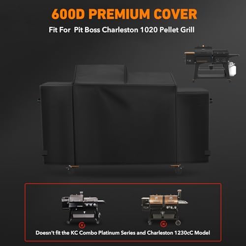 ZBXFCSH Heavy Duty 600D Polyester Cover Compatible with Pit Boss Charleston 1020 Pellet Grill Gas Griddle Combo PB1020NX Wood Pellet Grill with Handles, All Weather Protection Waterproof Cover - Image 2