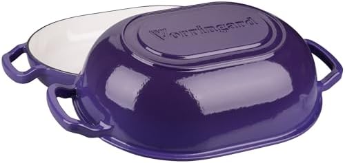 VORRINGARD Enameled Cast Iron Sourdough Bread Oven, Dutch Oven, Loaf Cast Iron Bread Pan for Homemade Bread Baking, Meatloaf Pan with Lid, 7QT, Purple - Image 4