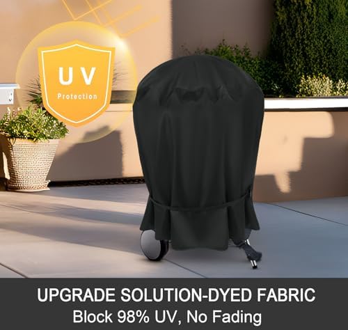 NettyPro Charcoal Kettle Grill Cover 22 inch Outdoor Round Smoker Cover - Image 5