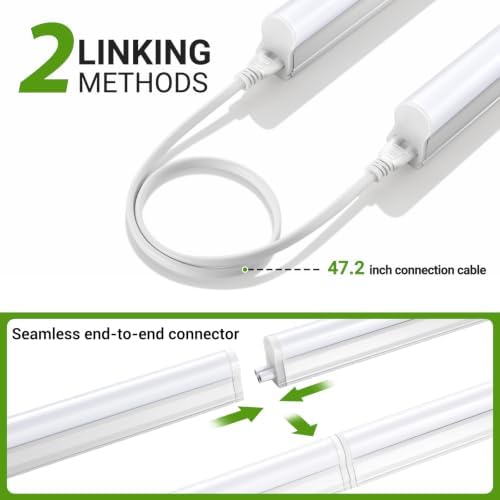 (8 Pack) 4FT LED Shop Lights, 2300LM 6500K Bright White, 20W Linkable Shop Lights, Plug in Shop Lights with ON/Off Switch for Garage Workshop Basement Cabinet, Fluorescent Light Fixtures Replacement - Image 6