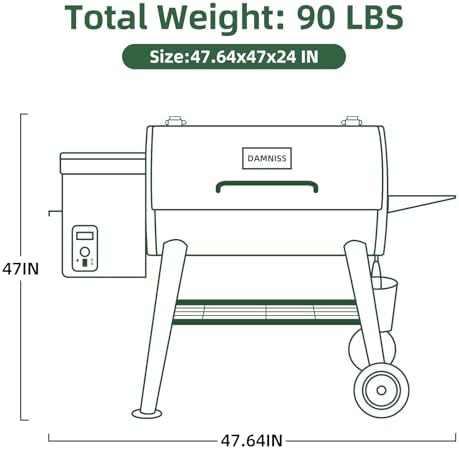 Wood Pellet Smoker BBQ Grill with Latest PID Technology LCD Controller 565 SQ.IN Cook Area 8 In 1 Pellet Grill with Auto Temperature Control and Meat Probe for Home Party Outdoor - Image 3