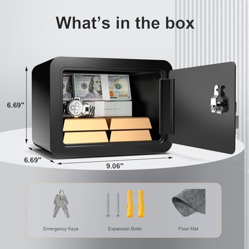 Marcree 0.23 Cub Safe, Small Safe Box with Key, Mini Safe for Kids - Image 2
