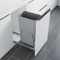 Dowell B15 Aluminum Base Wastebasket Pullout with Door Mount and 50Qt/13Gal Plastic Bin (4012 0115+50) by DowellKitchenBath