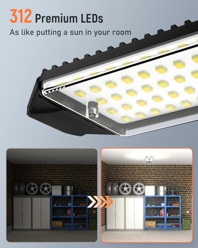 Adiding LED Garage Light 2 Pack, LED Garage Ceiling Lights 20000LM 6500K - Image 2
