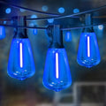 LAMPHOME 26Ft ST38 Outdoor String Lights, Blue Patio Lights with 12+1 ST38 Edison Bulbs, LED Shatterproof String Lights for Outside Bistro Christmas Patio Party Decorations by ULL